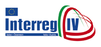 logo progetto: scritta interreg IV Italia - Austria con bandiera unione europea