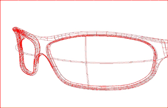 disegno progettuale di un occhiale da vista